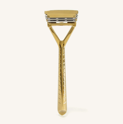 This Gold Leaf Razor Leaf Shave offers a pivoting head and a close shave