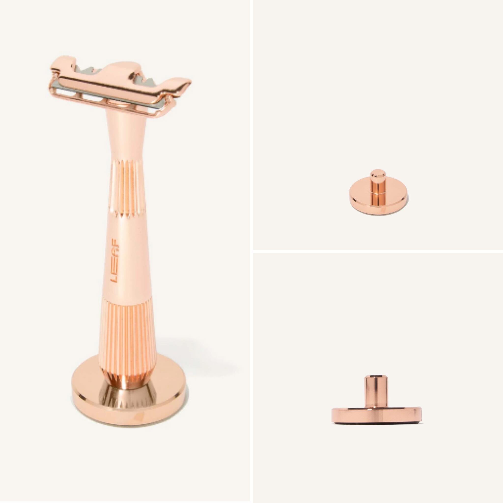 Display your rose gold Twig (or Thorn) razor proudly in this convenient stand designed with helpful features like an embedded rubber foot so that it stays in place.