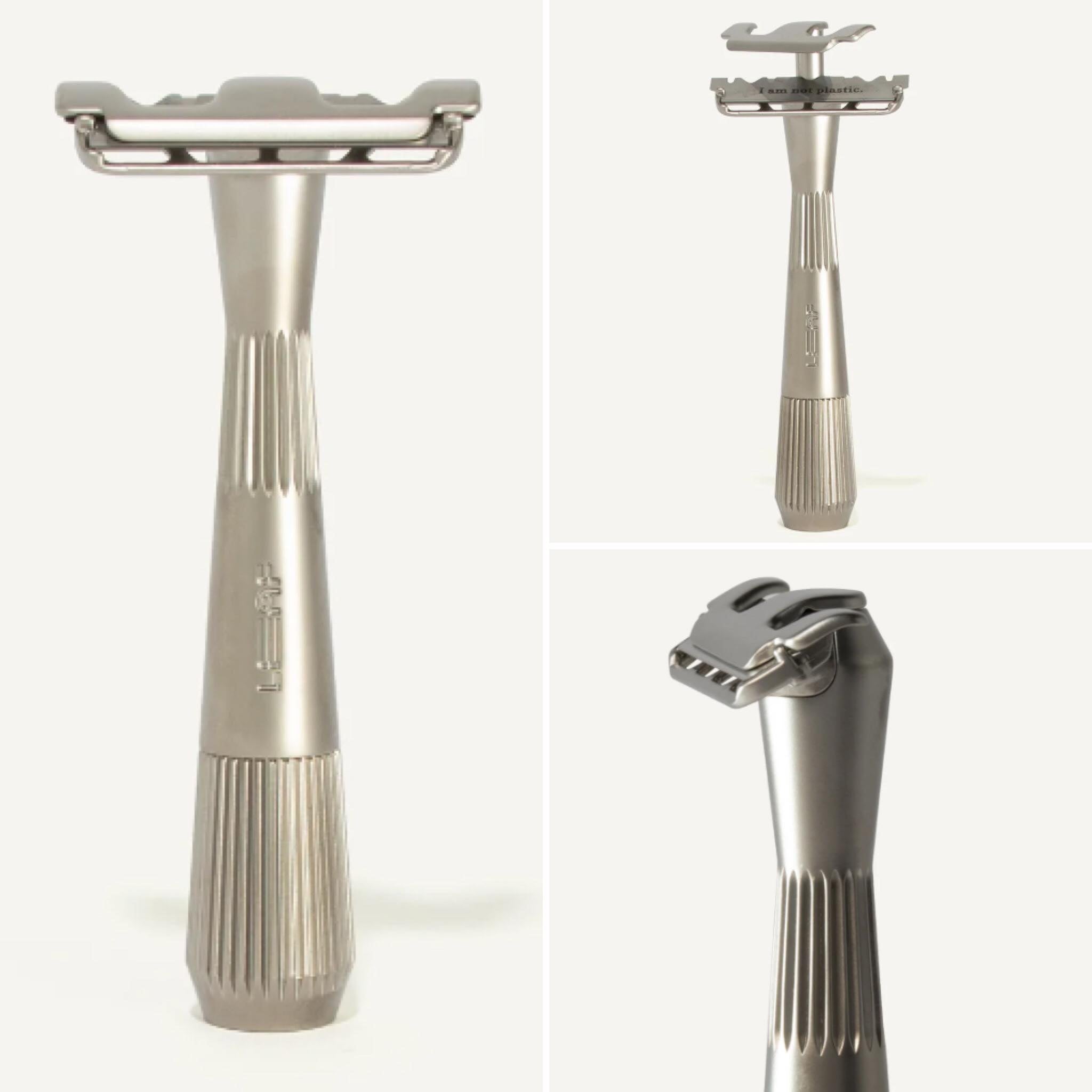 The Twig Razor with a silver finish is a  single edge razor reimagined for sensitive skin, safe-use, and small places.