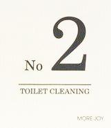 More Joy 20 x 17 cm Swedish cloth with black writing on white background with No 2 Toilet Cleaning