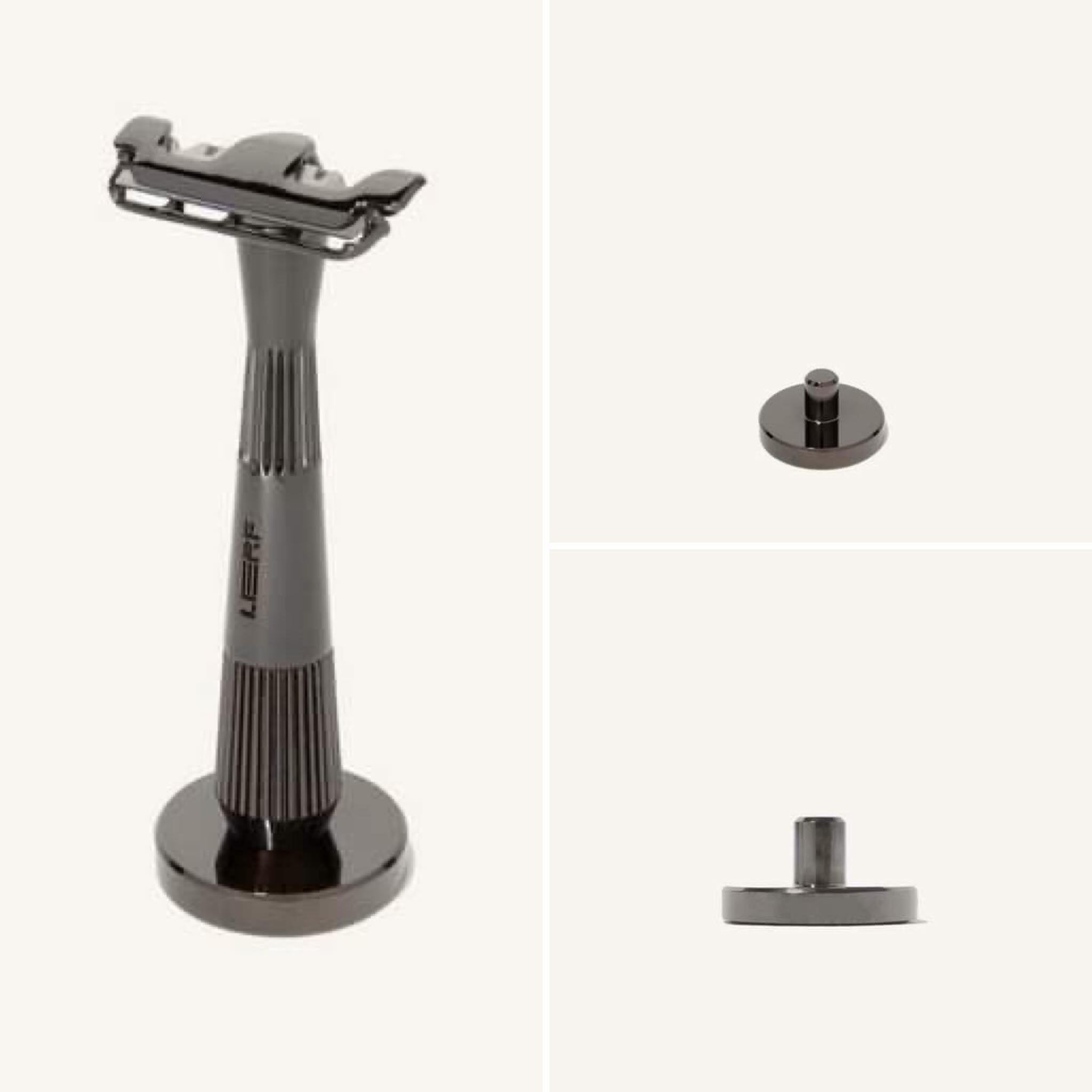 Display your mercury twig or thorn razor proudly in this convenient stand designed with helpful features like an embedded rubber foot so that it stays in place.