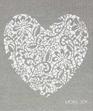 more joy swedish dish cloth 20 x17 cm with white and grey heart on grey background