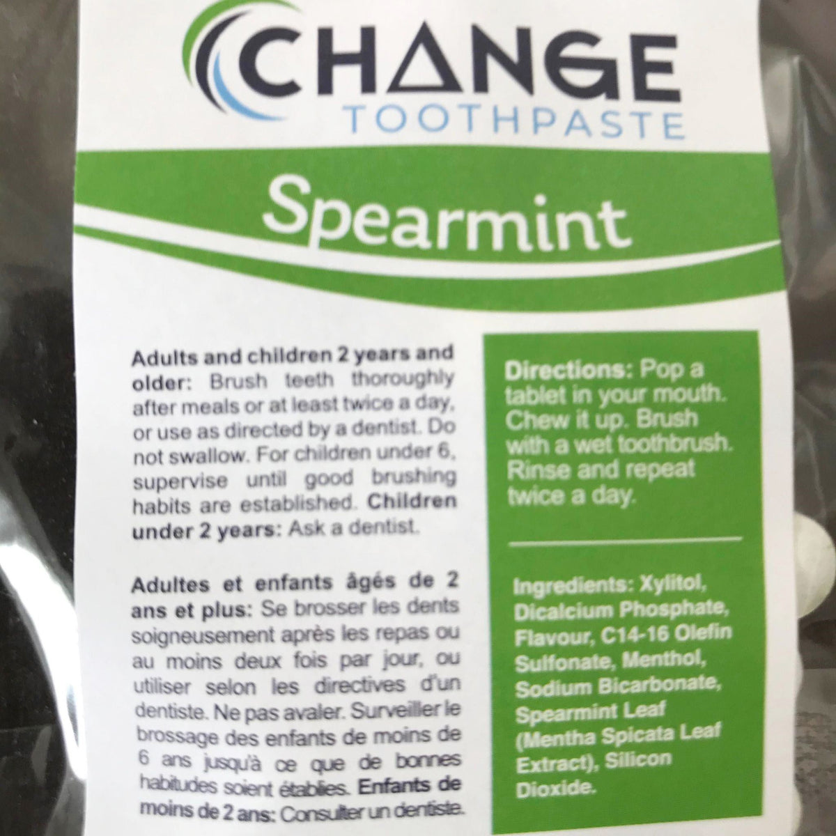 Change Color Toothpaste Change Toothpaste Tablets - Spearmint