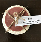 canadian made cider soap and loofah slice sample made by simply natural canada