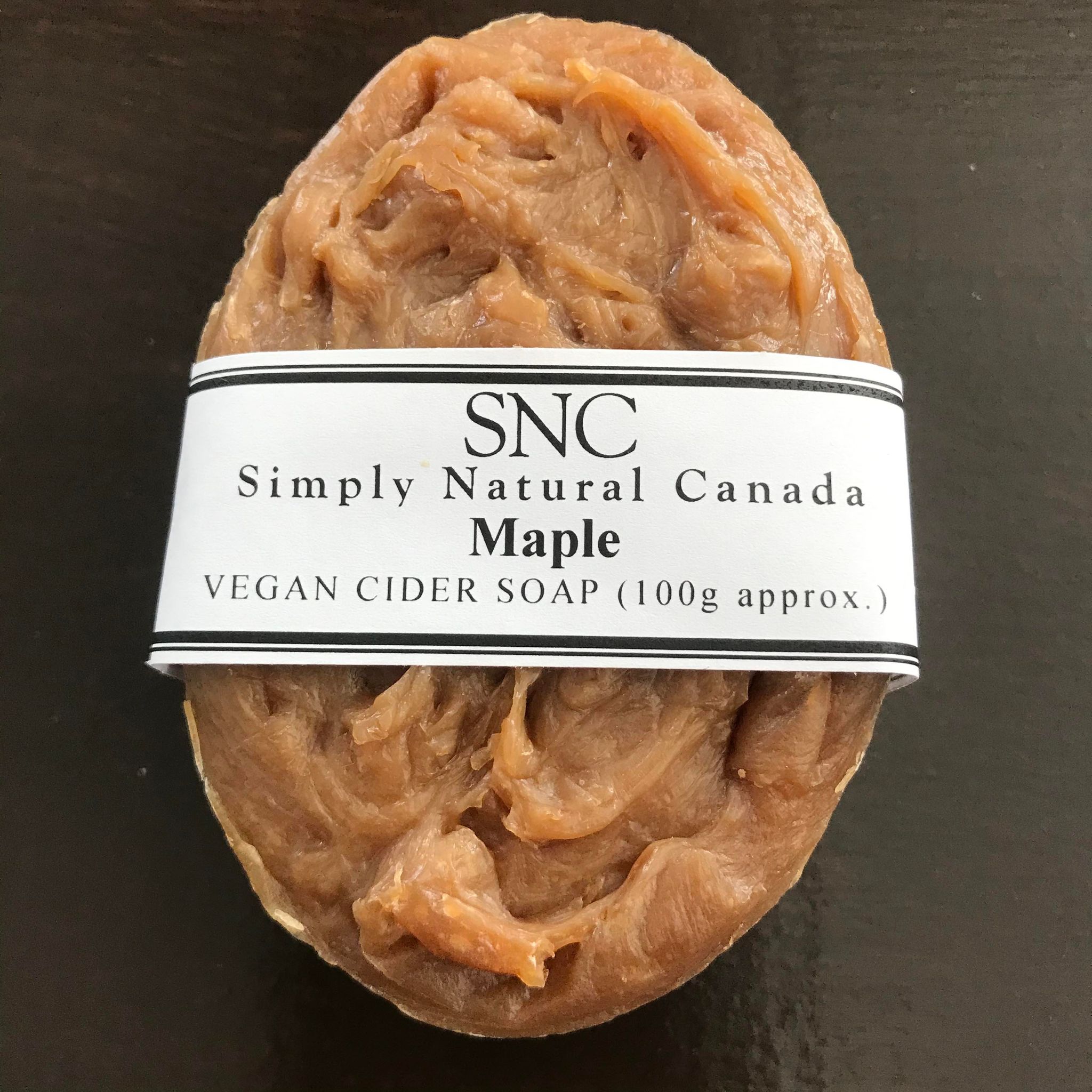 simply natural canada small batch dark oval  artisan vegan maple cider soap made in canada with local cider