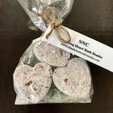 foaming heart bath bombs set of three plain rose made in canada by simply natural canada
