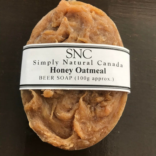 canadian made honey oatmeal oval beer soap crafted with local beer by simply natural canada