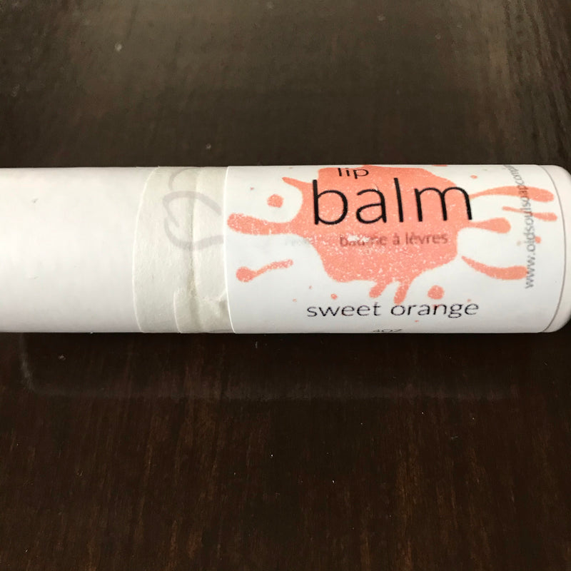 canadian made sweet orange naturally flavored plastic free lip balm
