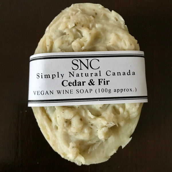 canadian made cedar fir essential oil handcrafted wine soap