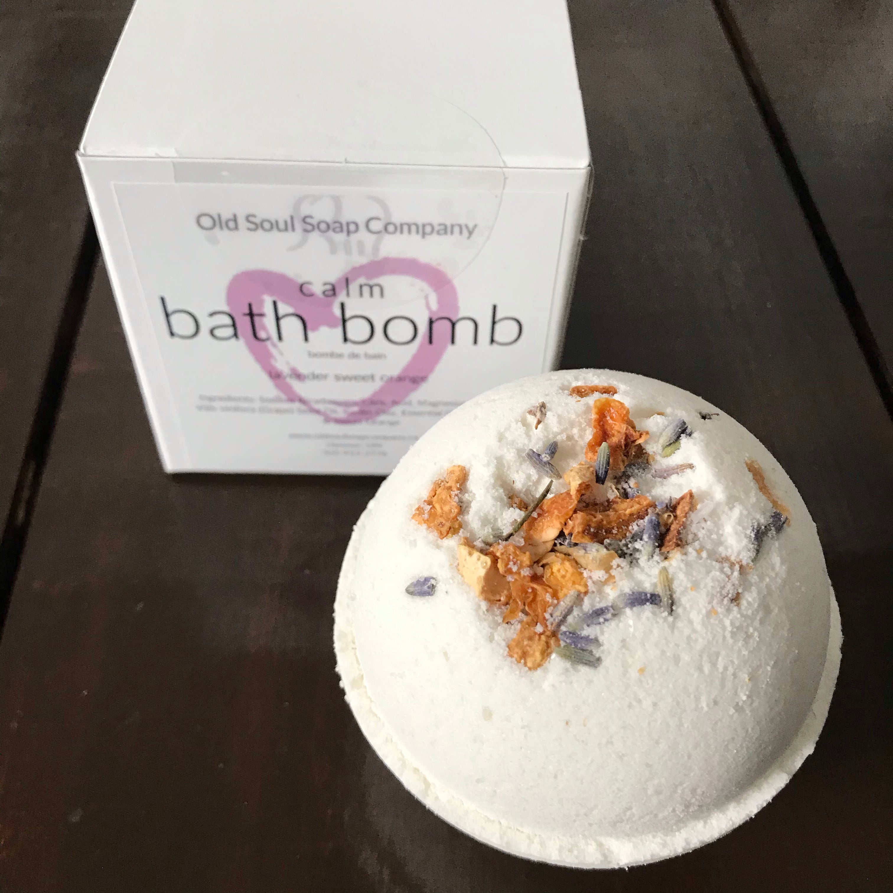 natural sweet orange lavender essential oil bath bomb made in canada