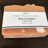 canadian made essential oil natural rose geranium vegan soap