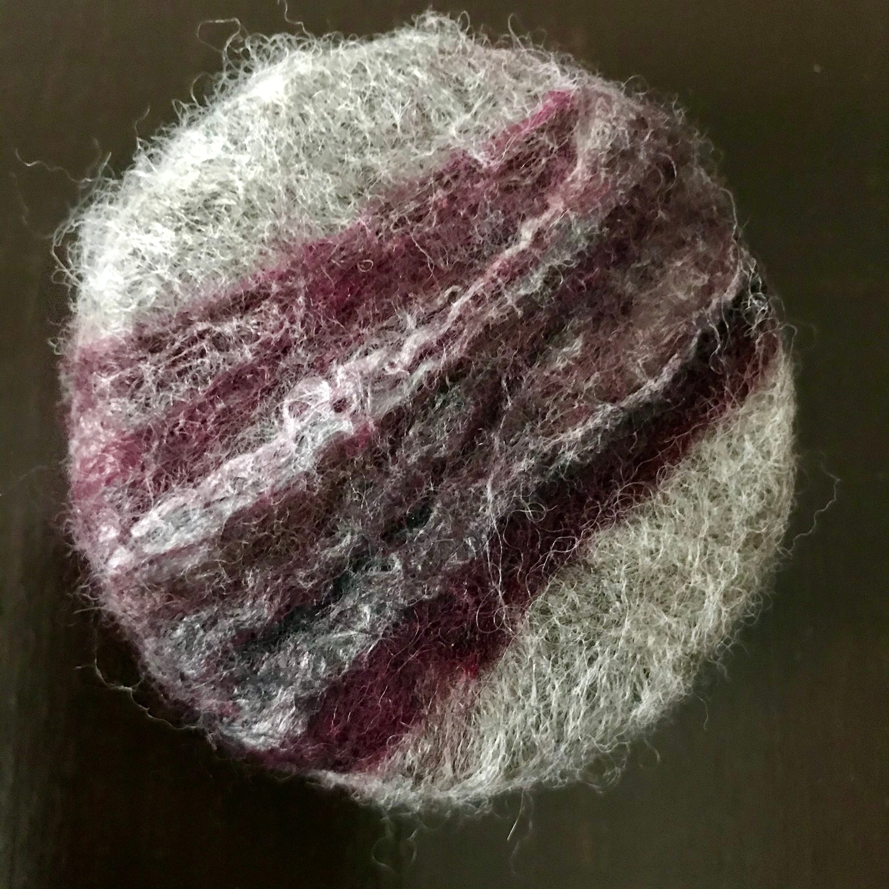 wine soap felted with wool