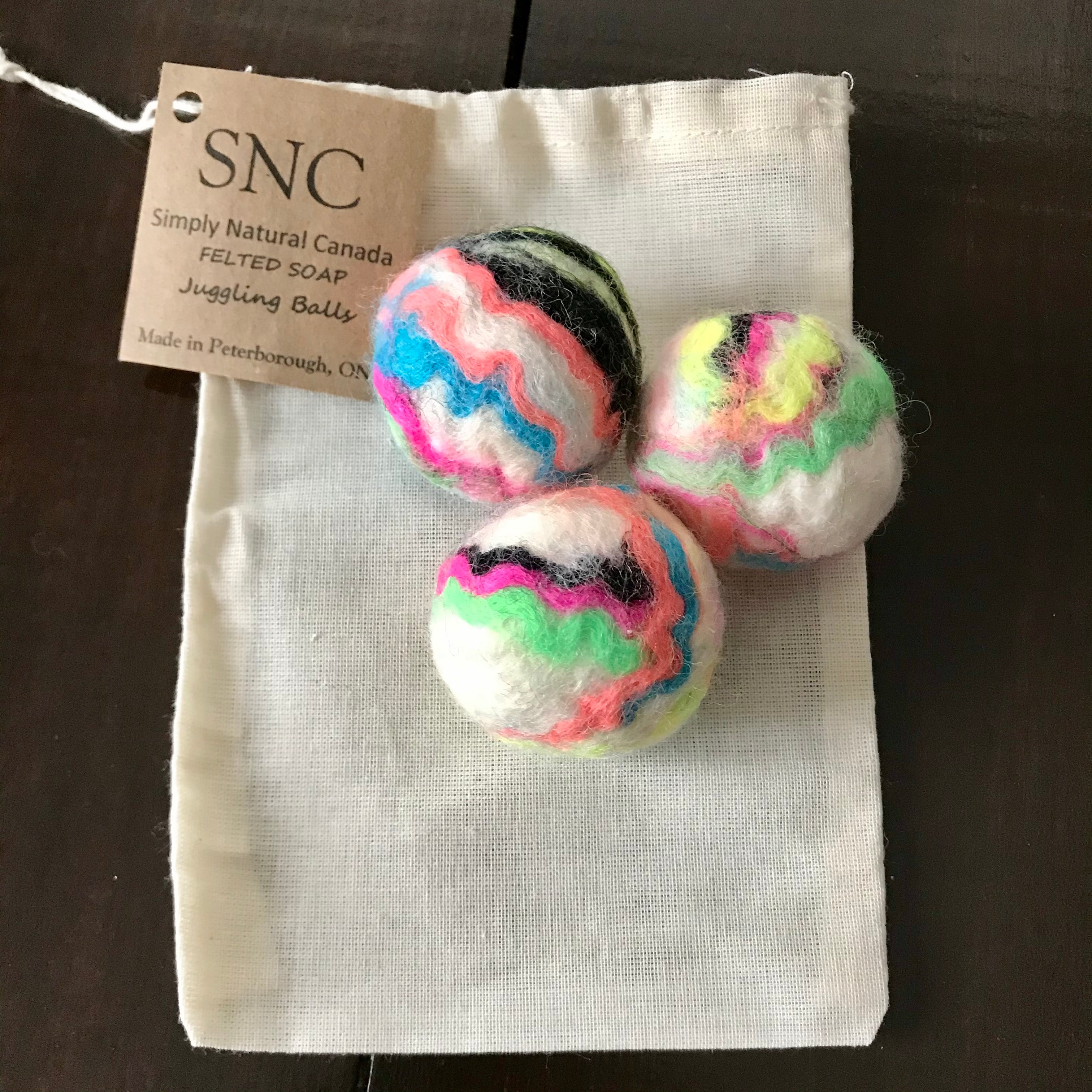 candian made fun juggling felted soap for kids