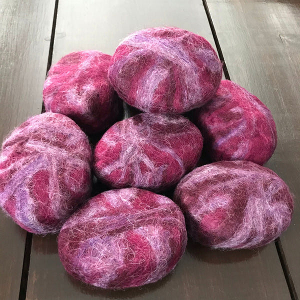 raspberry rose felted wine soap made in canada