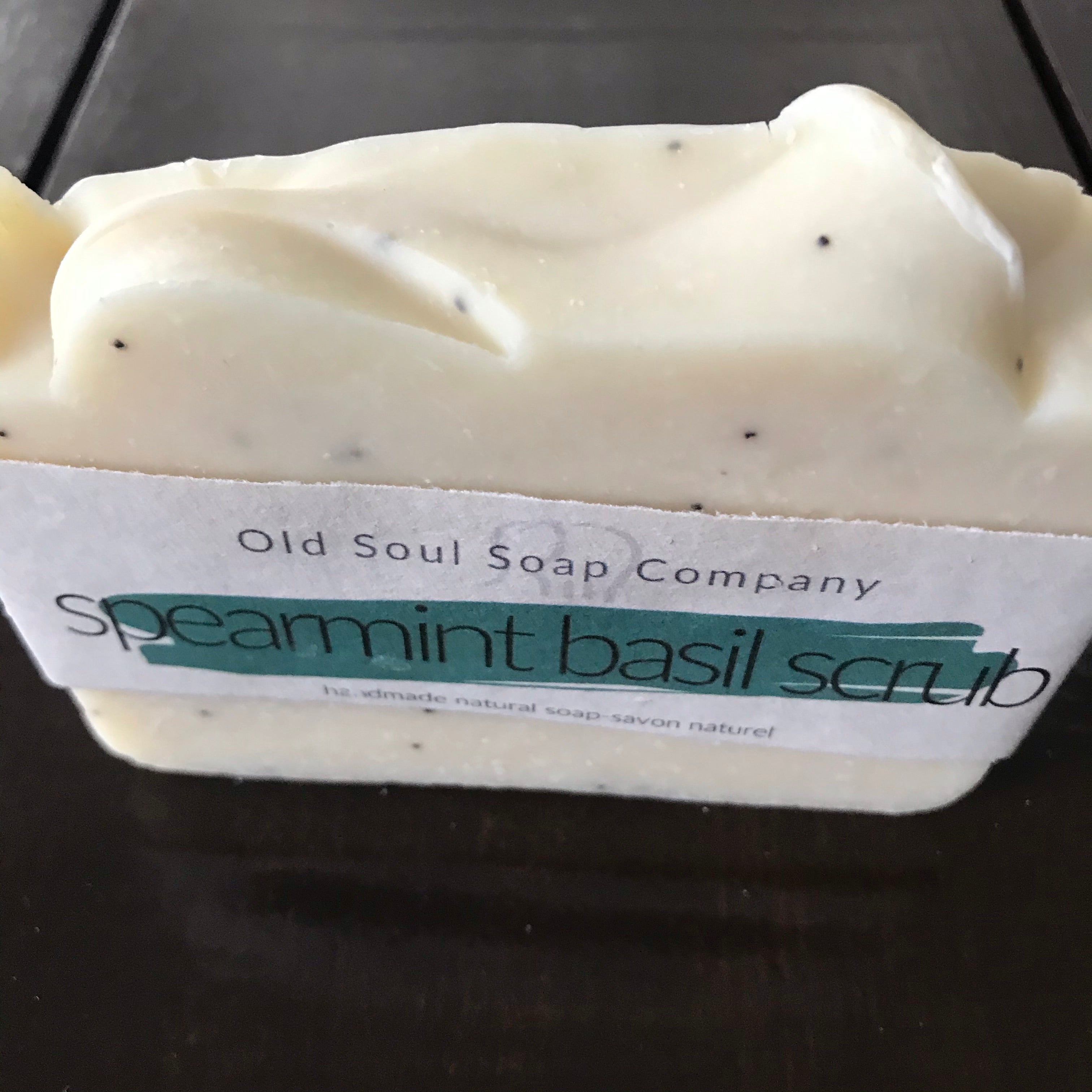 old soul soap company spearmint basil scrub soap made in canada