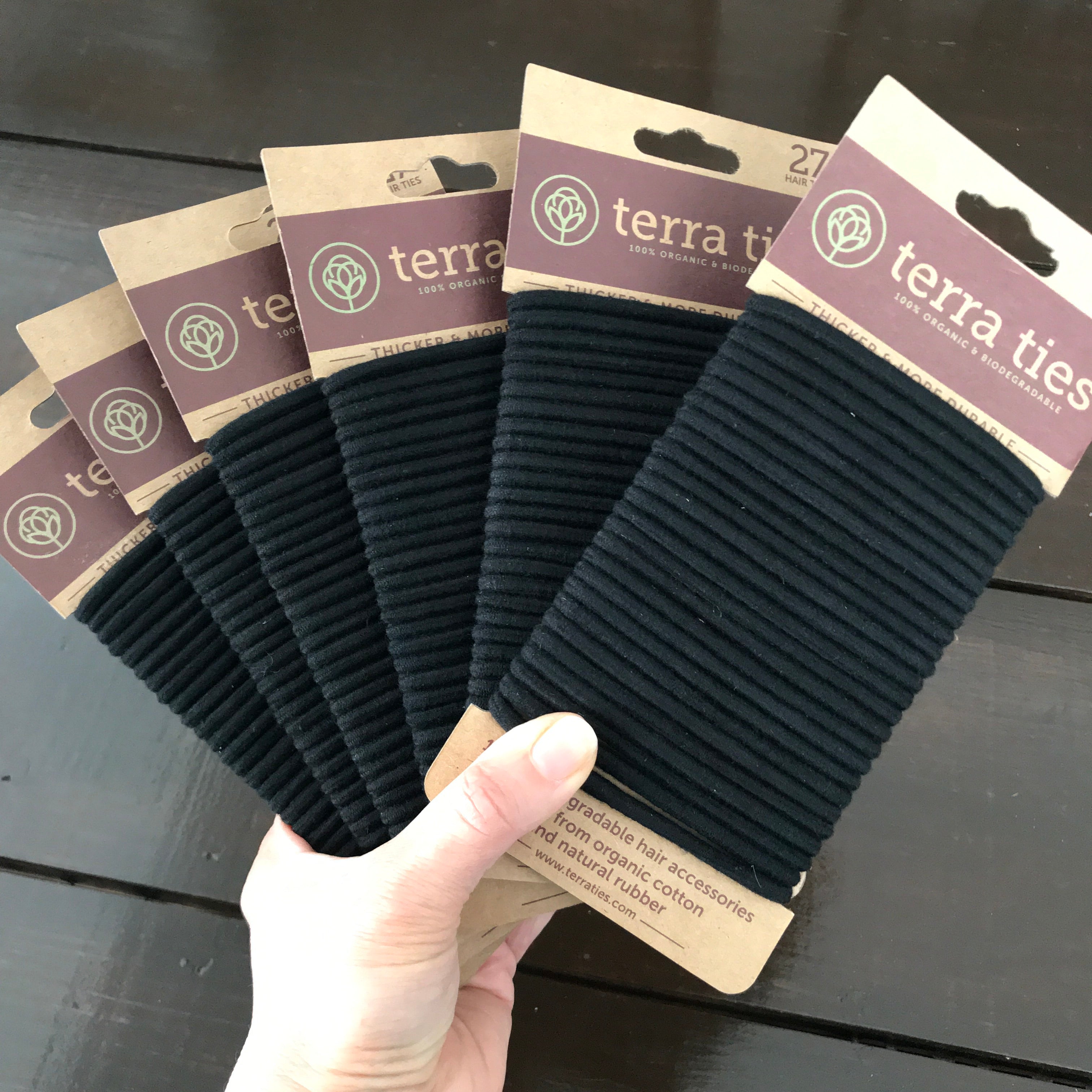 buy terra ties biodegradable organic cotton and natural rubber hair ties in canada