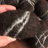 activated charcoal felted oval soap