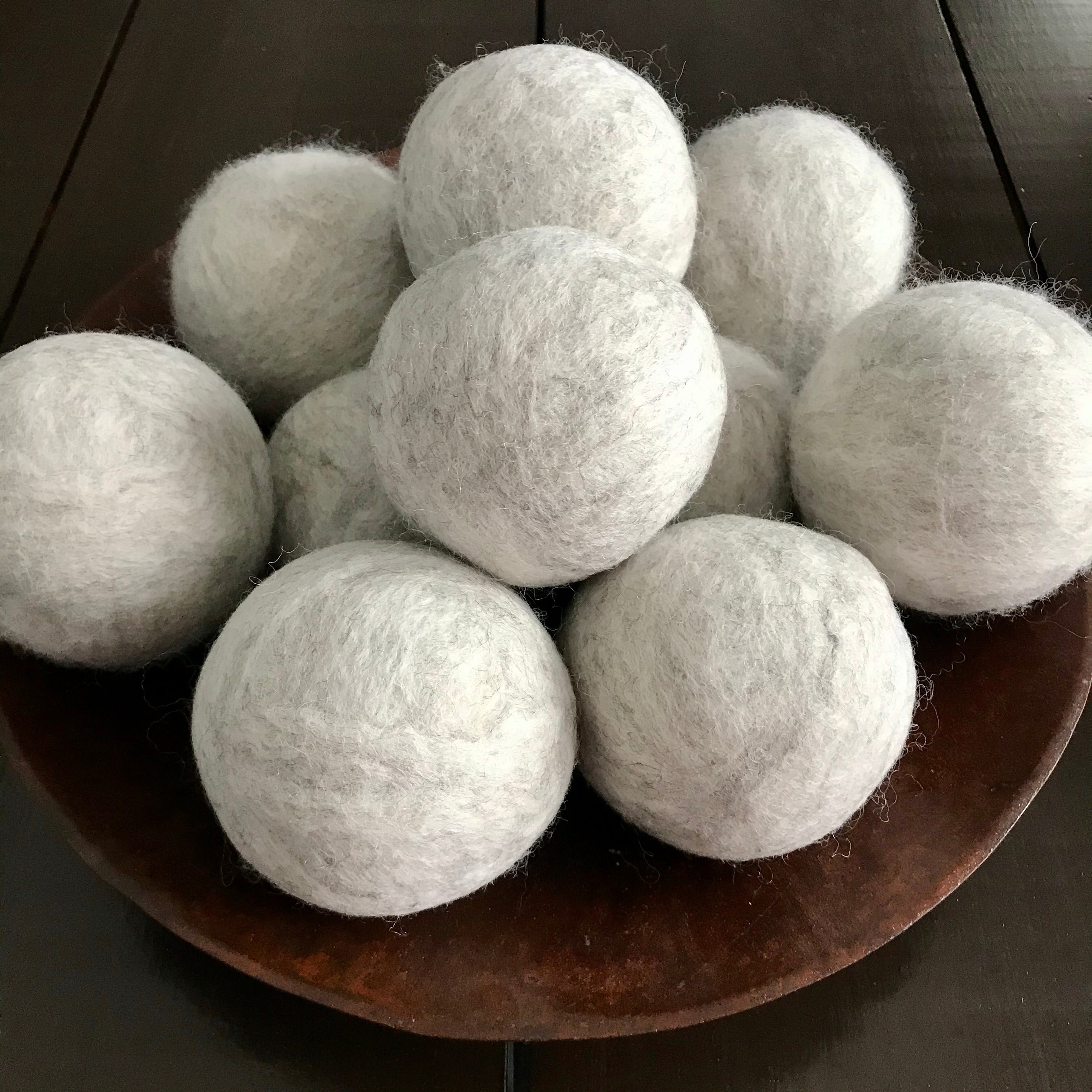 natural wool dryer balls hand felted in canada