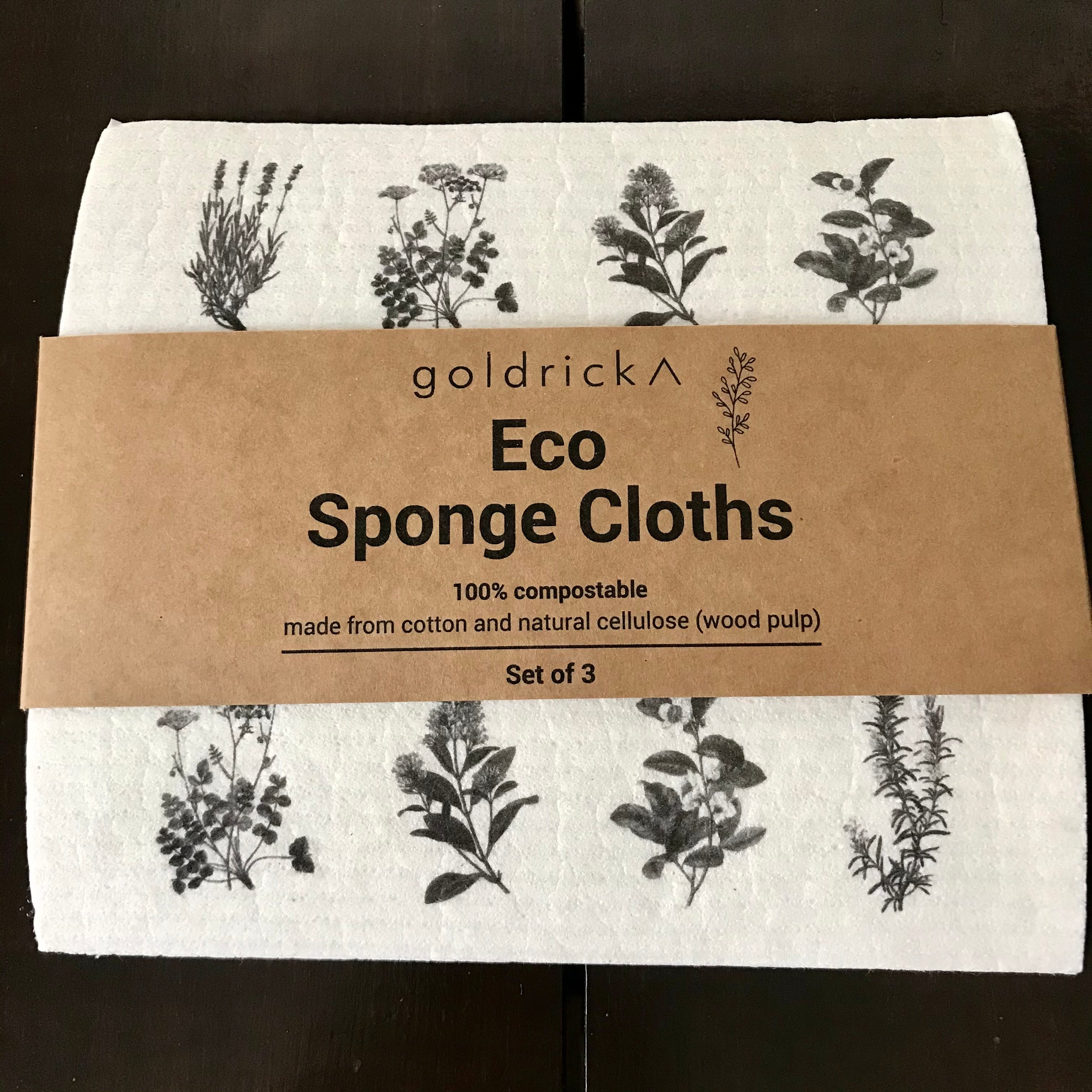 goldrick natural living eco sponge cloth set of 3