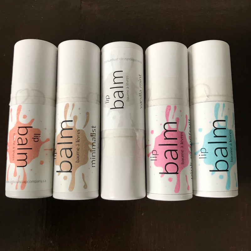 natural lip balm in compostable tube