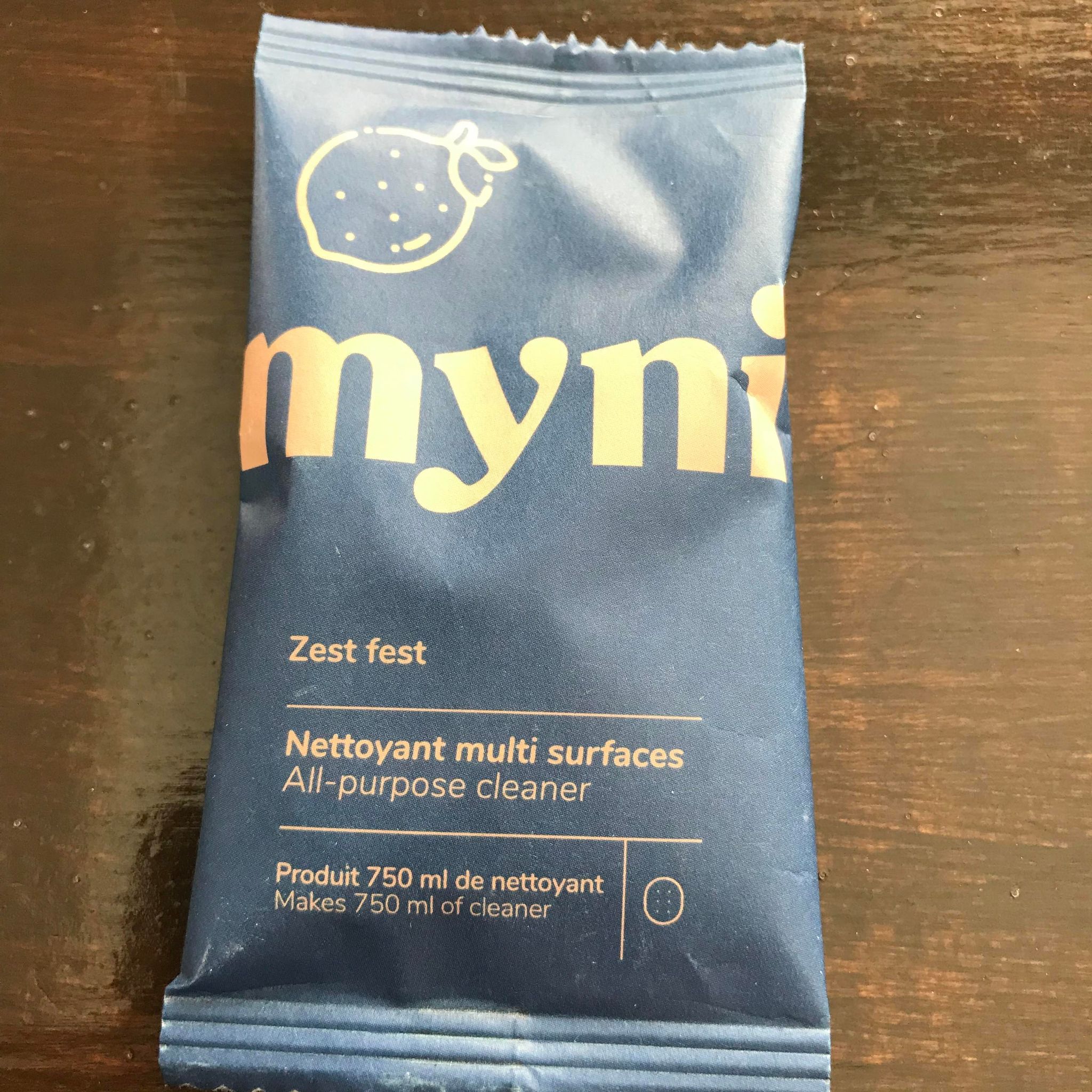 Zest fest lemon and mint scented all purpose cleaning tablet made in canada by myni