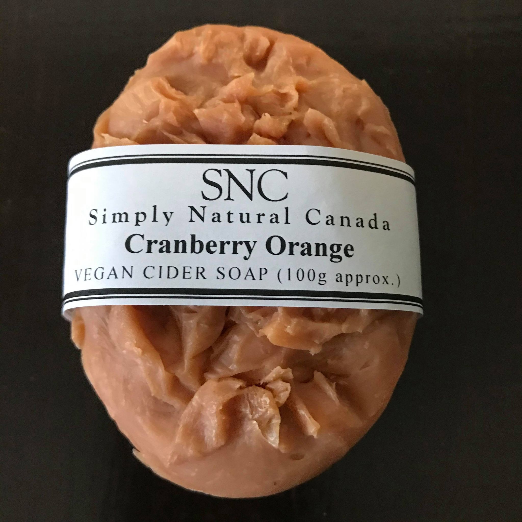 oval cranberry orange vegan cider soap made with ontario canada cider