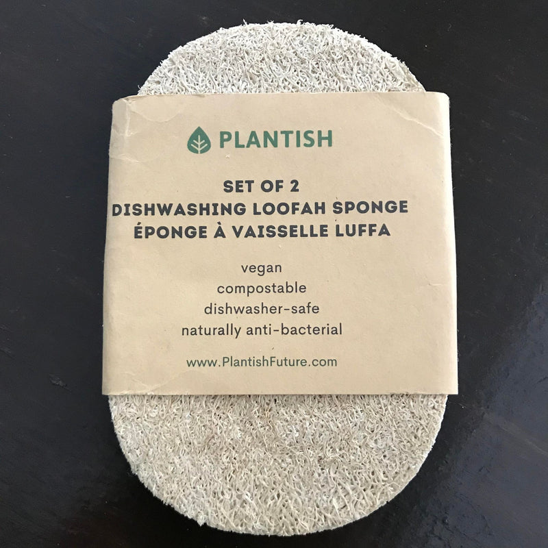 Simply add water to this Plastish oval dishwashing loofah sponge set of 2 for it to expand