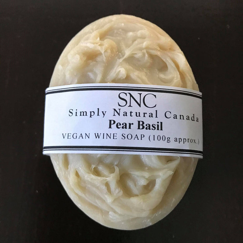 oval vegan wine soap made with ontario canada pear wine