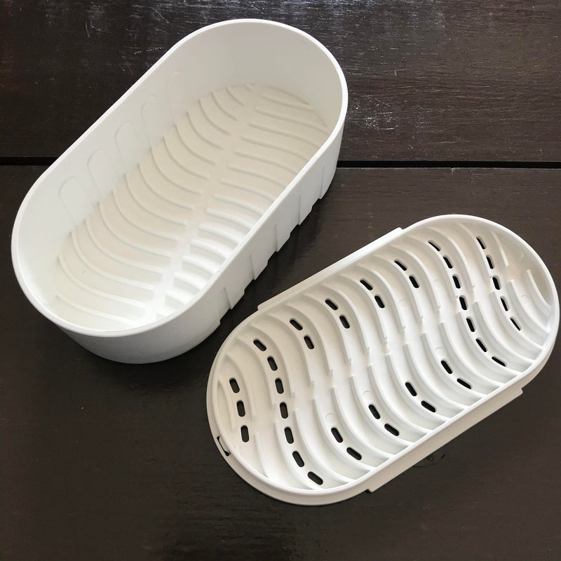 White recycled plastic double travel case for bottle none shampoo and conditioner bars