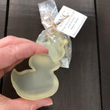 Canadian made vegetable glycerin yellow ducky soap in compostable bags made by Simply Natural Canada in small batches