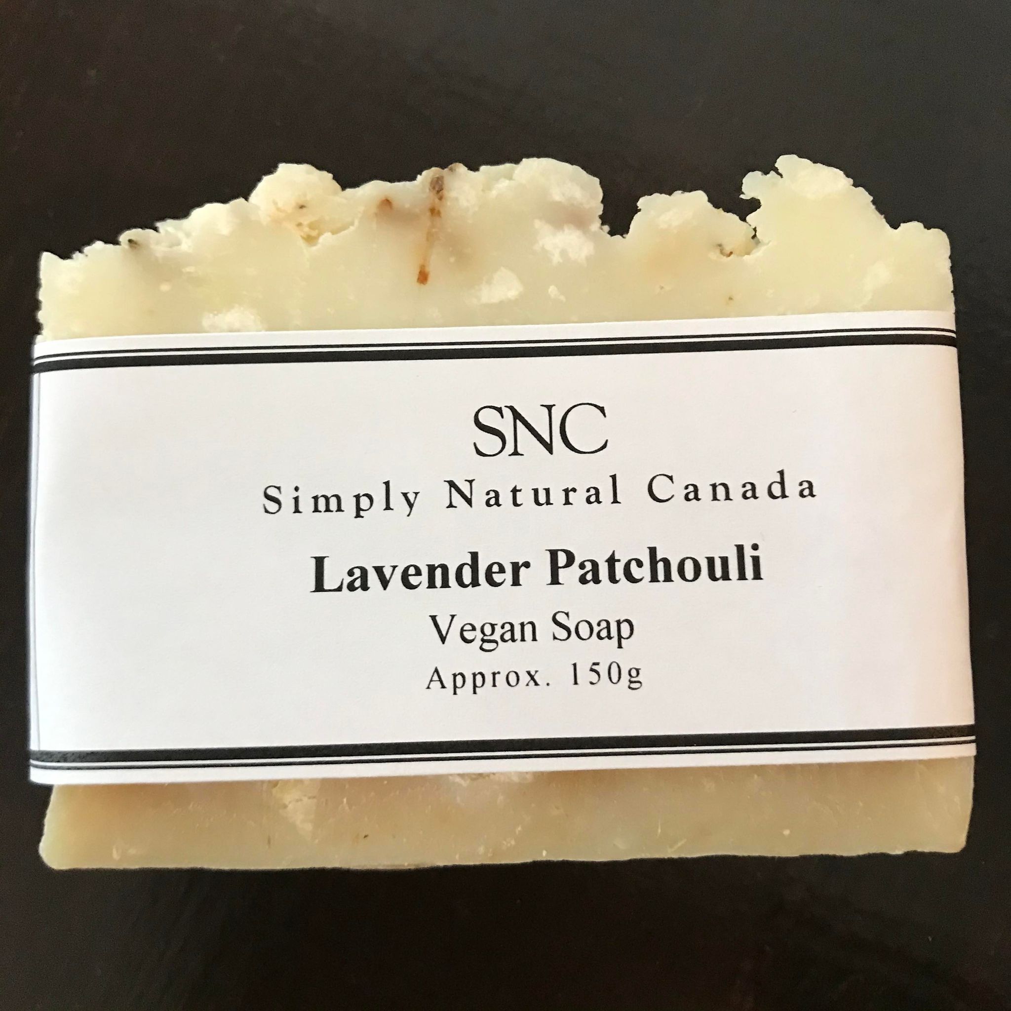 lavender patchouli natural vegan rectangular artisan soap lightly scented with essential oils made in canada by simply natural canada