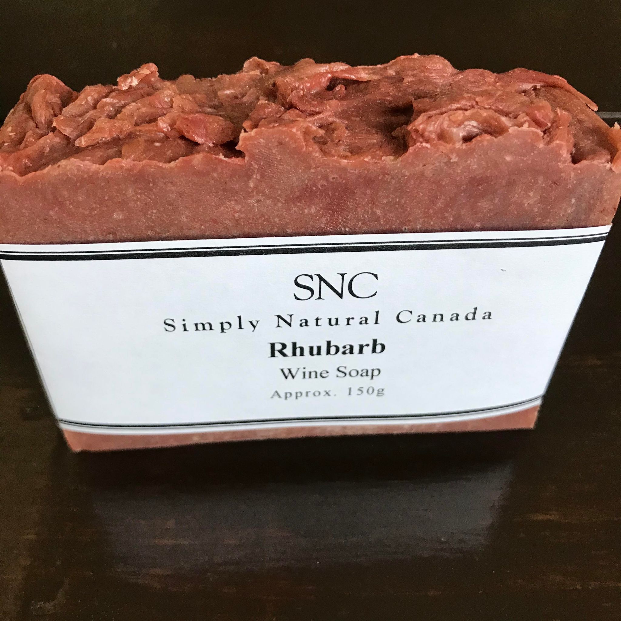 Rhubarb vegan wine soap 150 g made in Canada in small batches with local fruit wine by Simply Natural Canada 