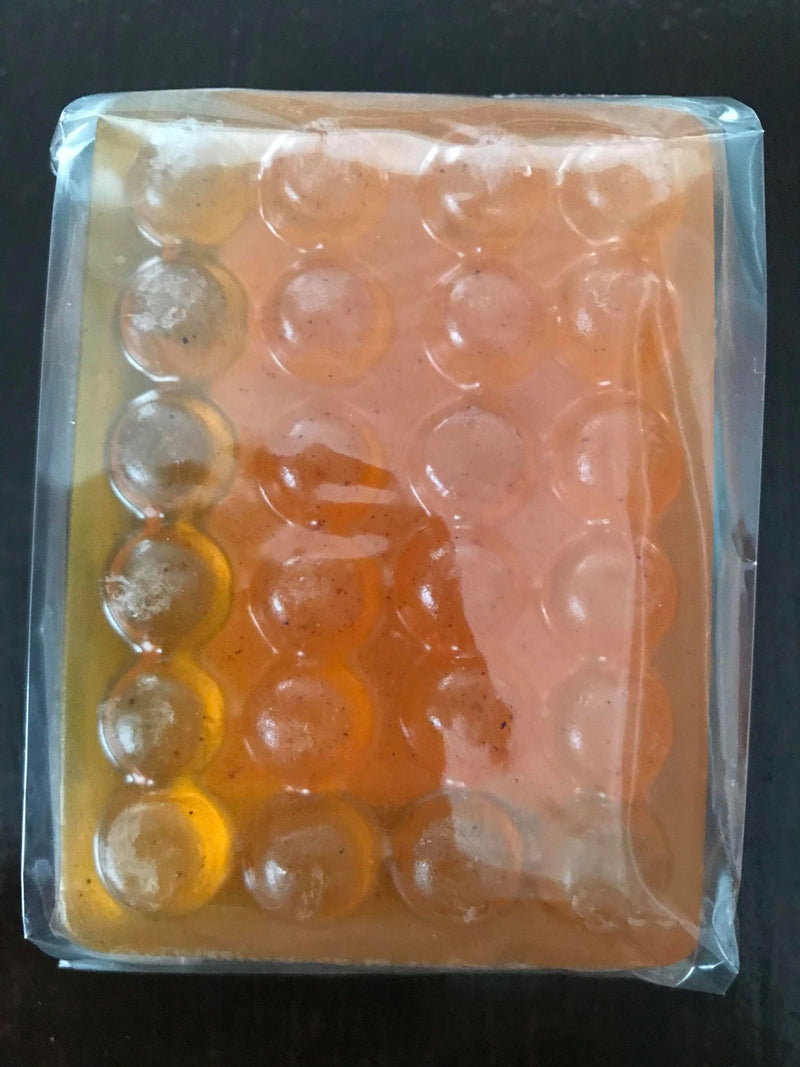 unscented honey tumeric vegetable glycerin massage soap in biodedgradable wrap