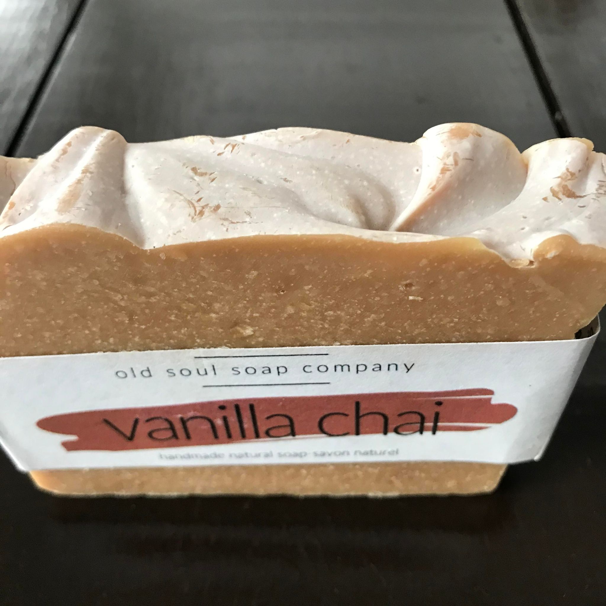 Vanilla chai artisan vegan soap made in canada by the Old Soul Soap Company