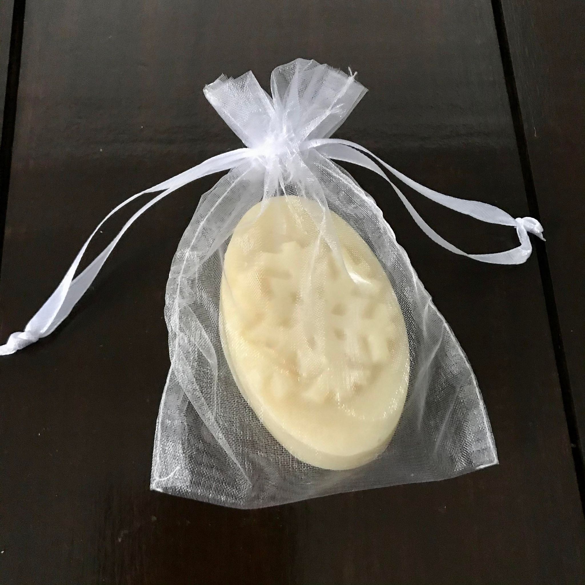 peppermint essential oil oval snowflake soap made in canada by simply natural canada