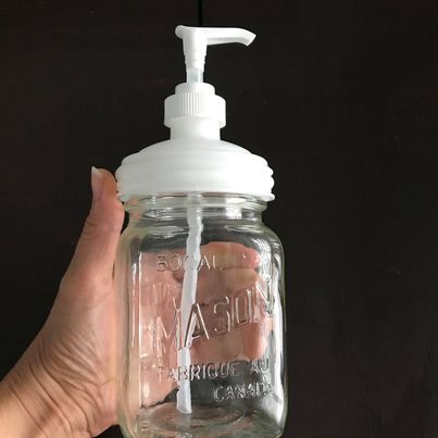 vintage glass mason jar soap dispenser with durable white plastic pump top