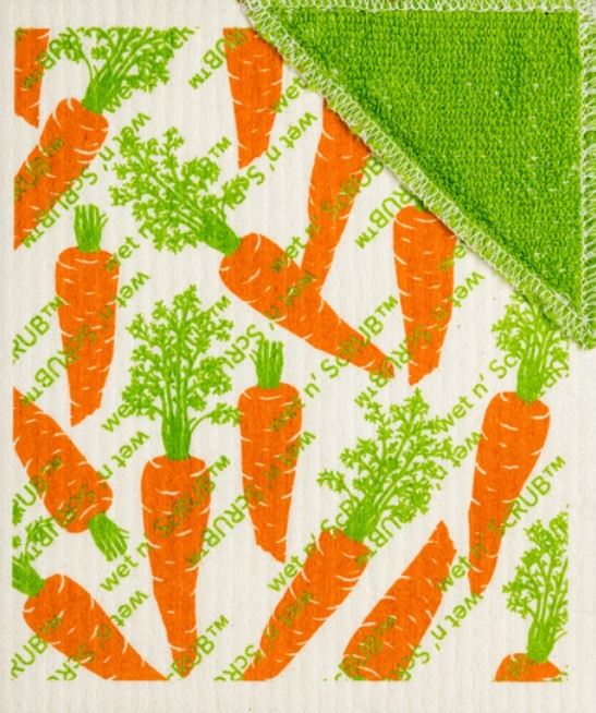 carrots with scrub corner wet it cloth made in sweden
