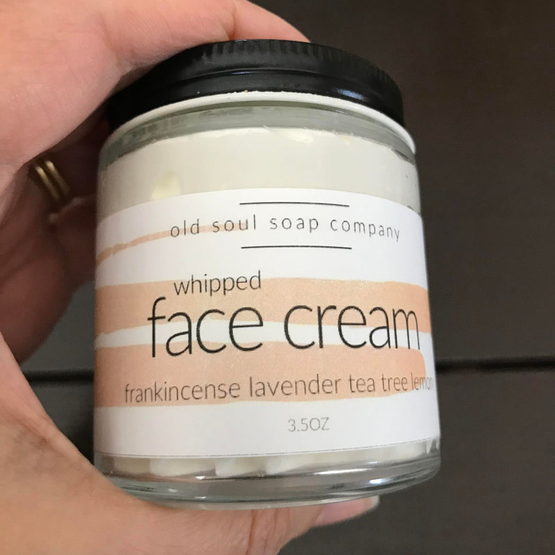 canadian made whipped natural essential oil face cream made by the old soul soap company